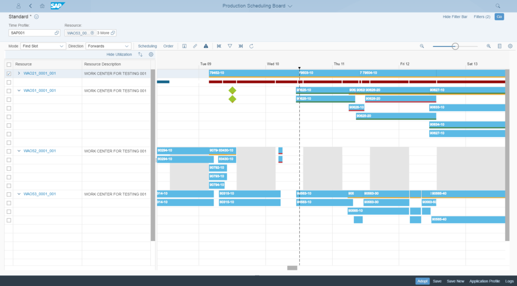 SAP S/4 HANA manufacturing for planning and scheduling